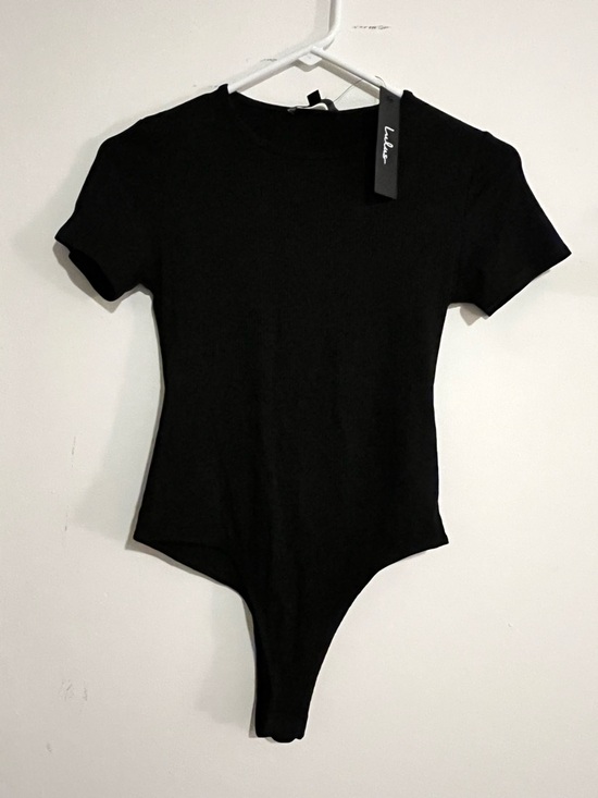 Lulus Tops - NWT Lulu’s Black Ribbed Body Suit Thong Style WMNS Size Small